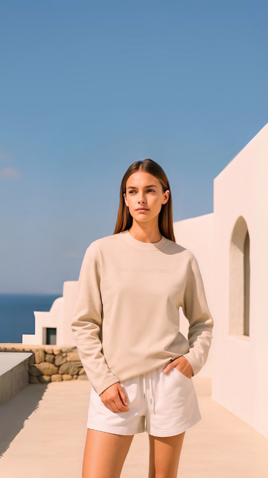I Attract Long Sleeve Top- Beige (PRE-ORDER)